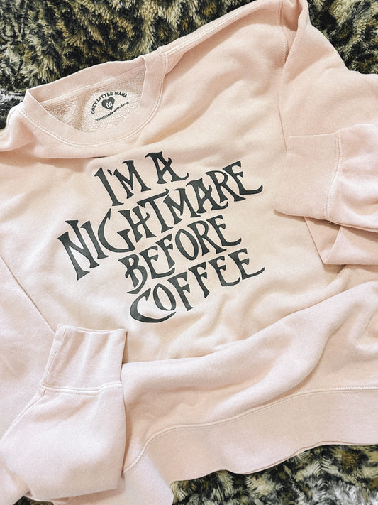 Nightmare Before Coffee Crew | Medium | Blush